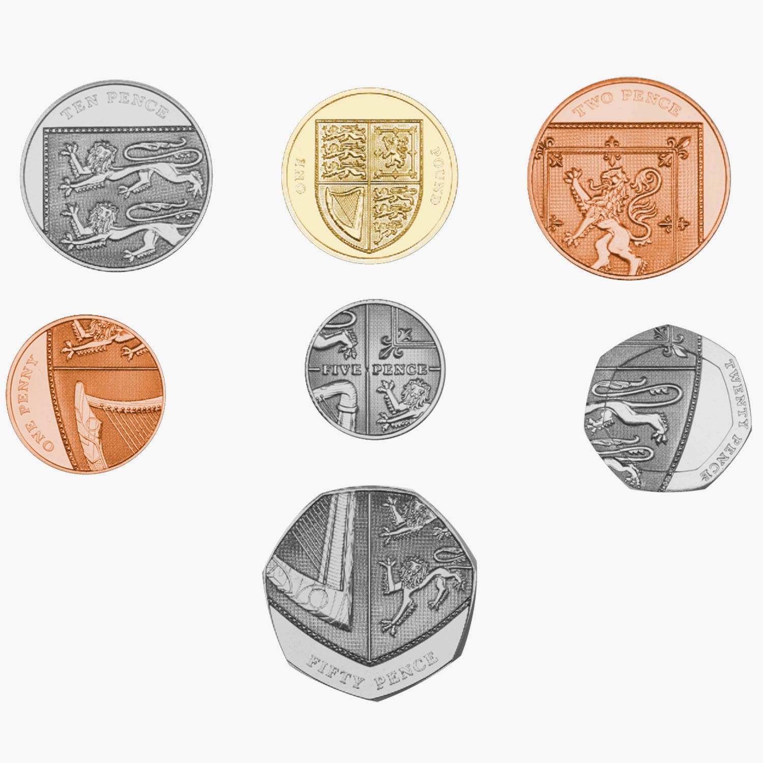 Ensemble de pièces de monnaie premium des armoiries royales