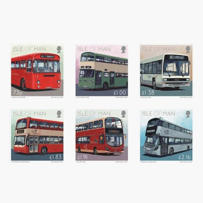 'All Aboard Please!' Classic Manx Buses Super Stamps Set