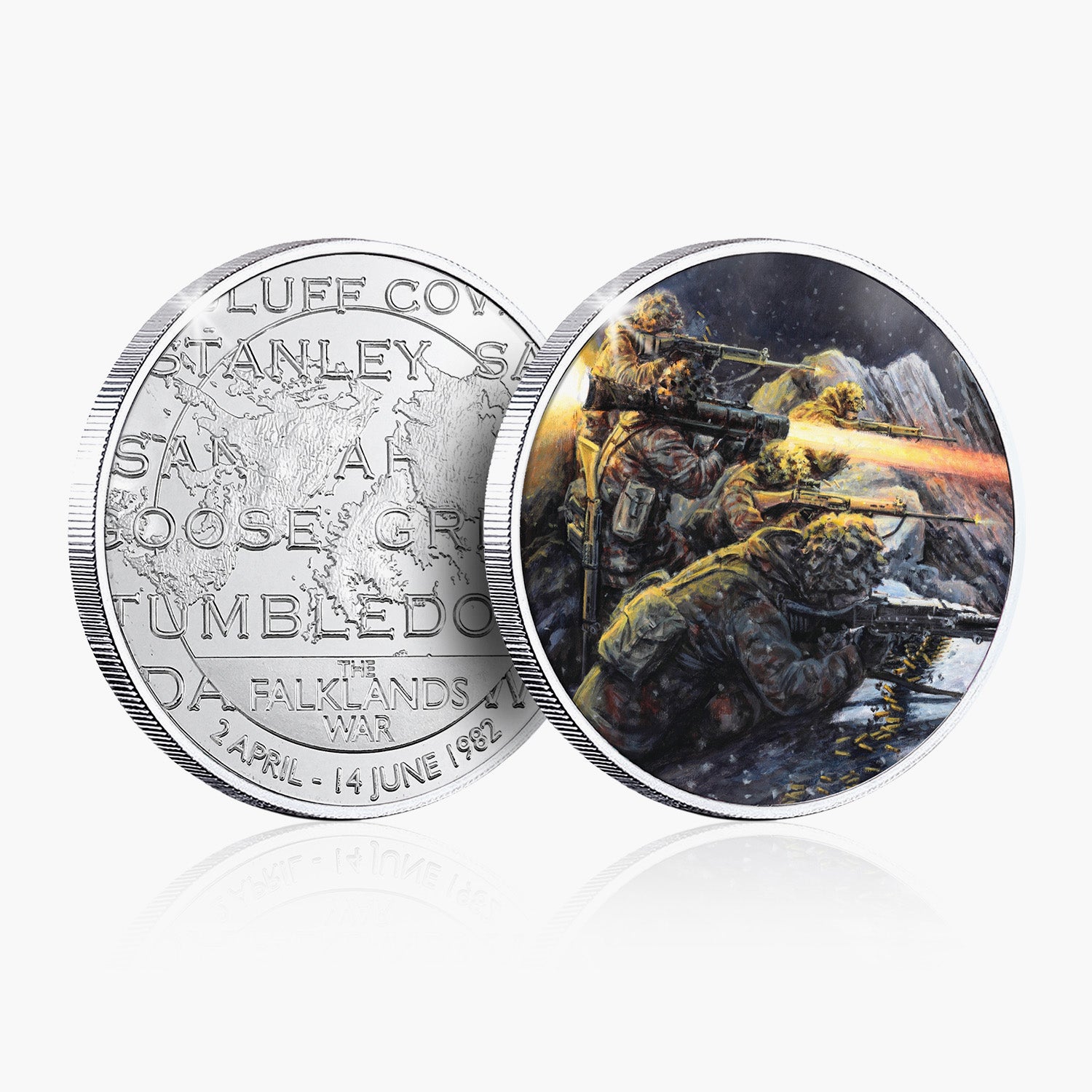 Commémoratif plaqué argent de la bataille du mont Tumbledown