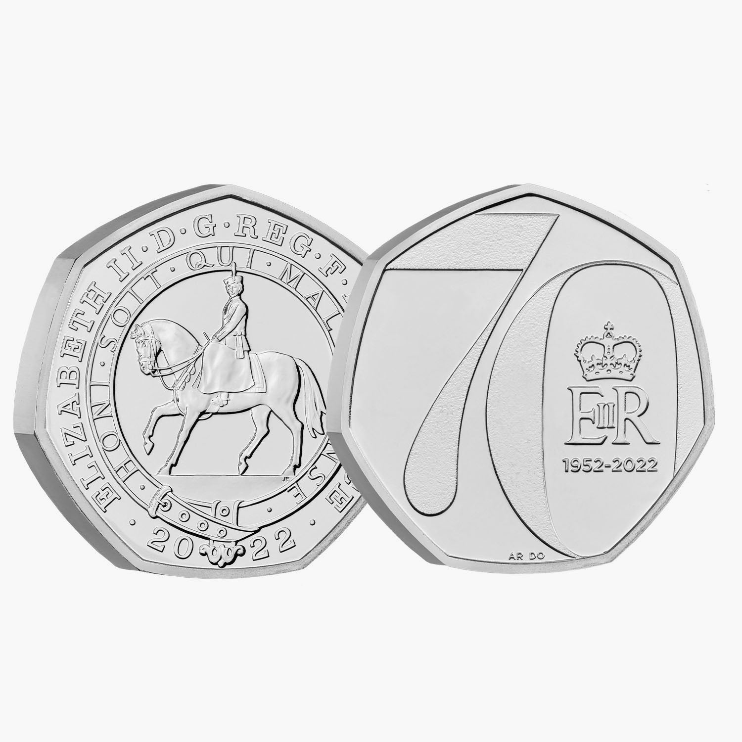 女王陛下のプラチナ ジュビリー 2022 英国 50p BU コイン
