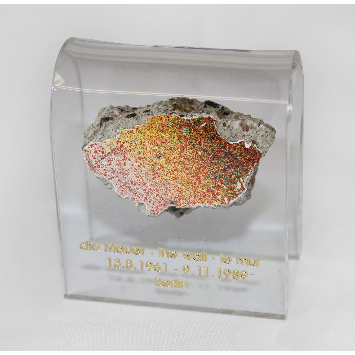 A Piece of the Berlin Wall in an Acrylic Display - Size S