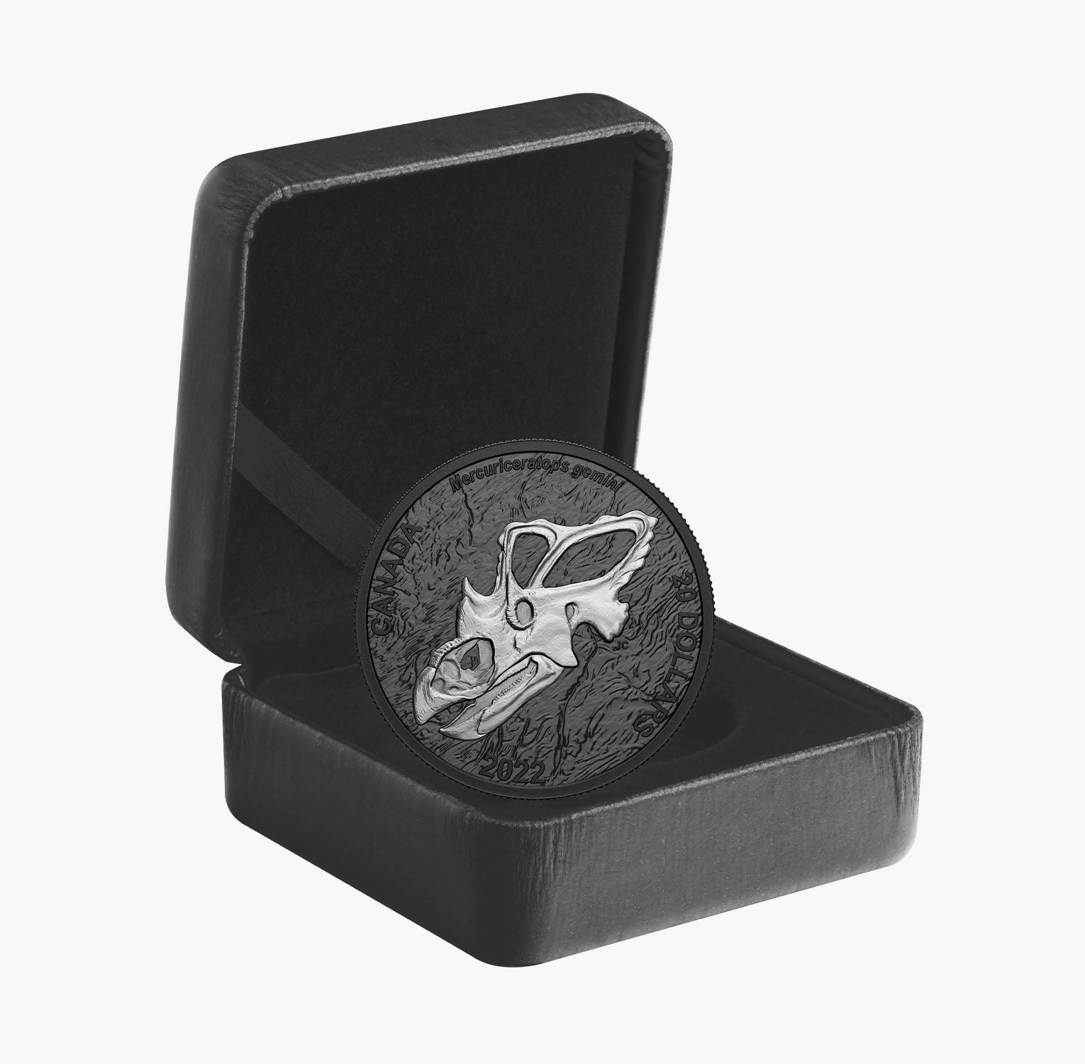 The 2022 Dinosaur Mercuriceratops 1oz Solid Silver Coin