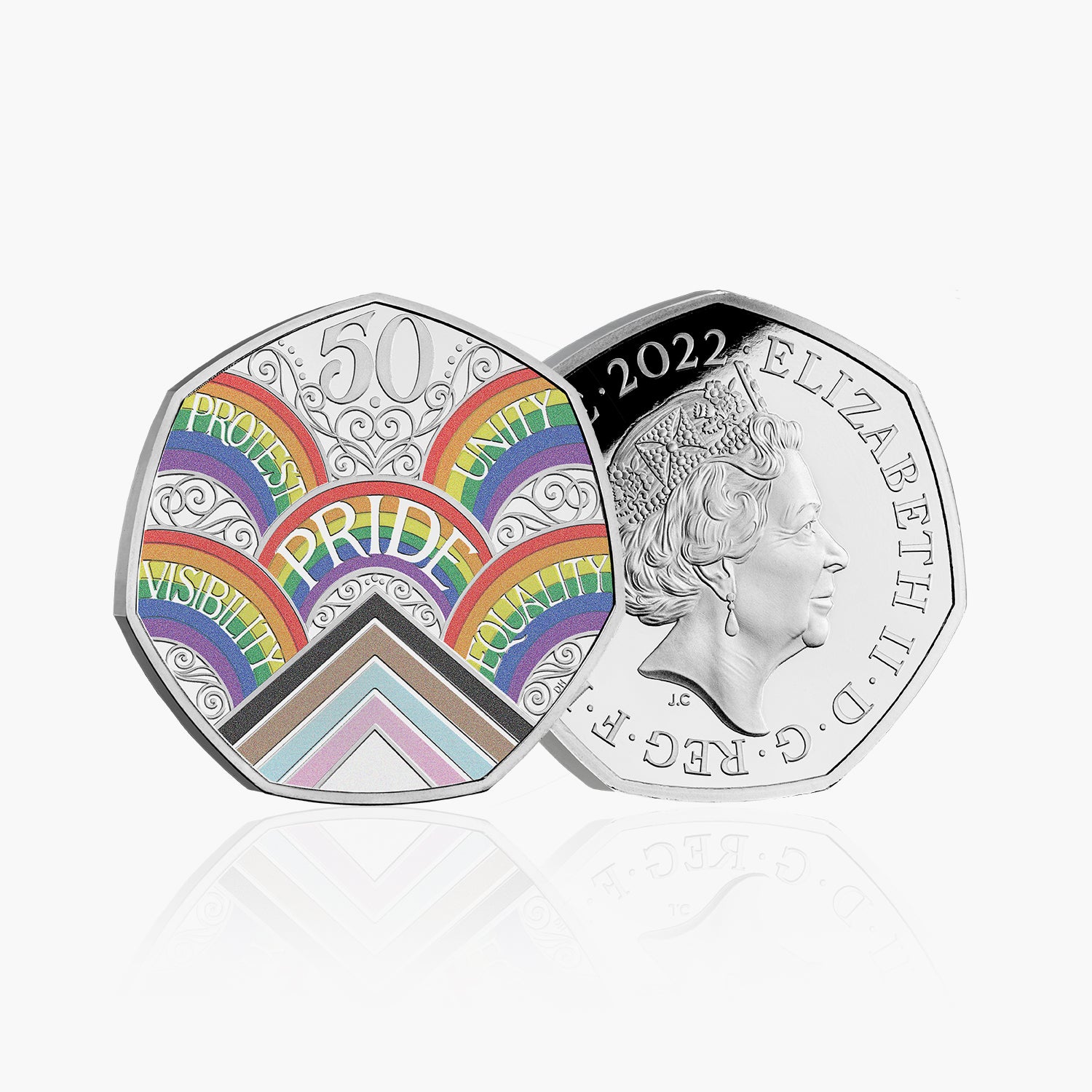 50 Years of Pride 2022 UK 50p Silver Proof Colour Coin