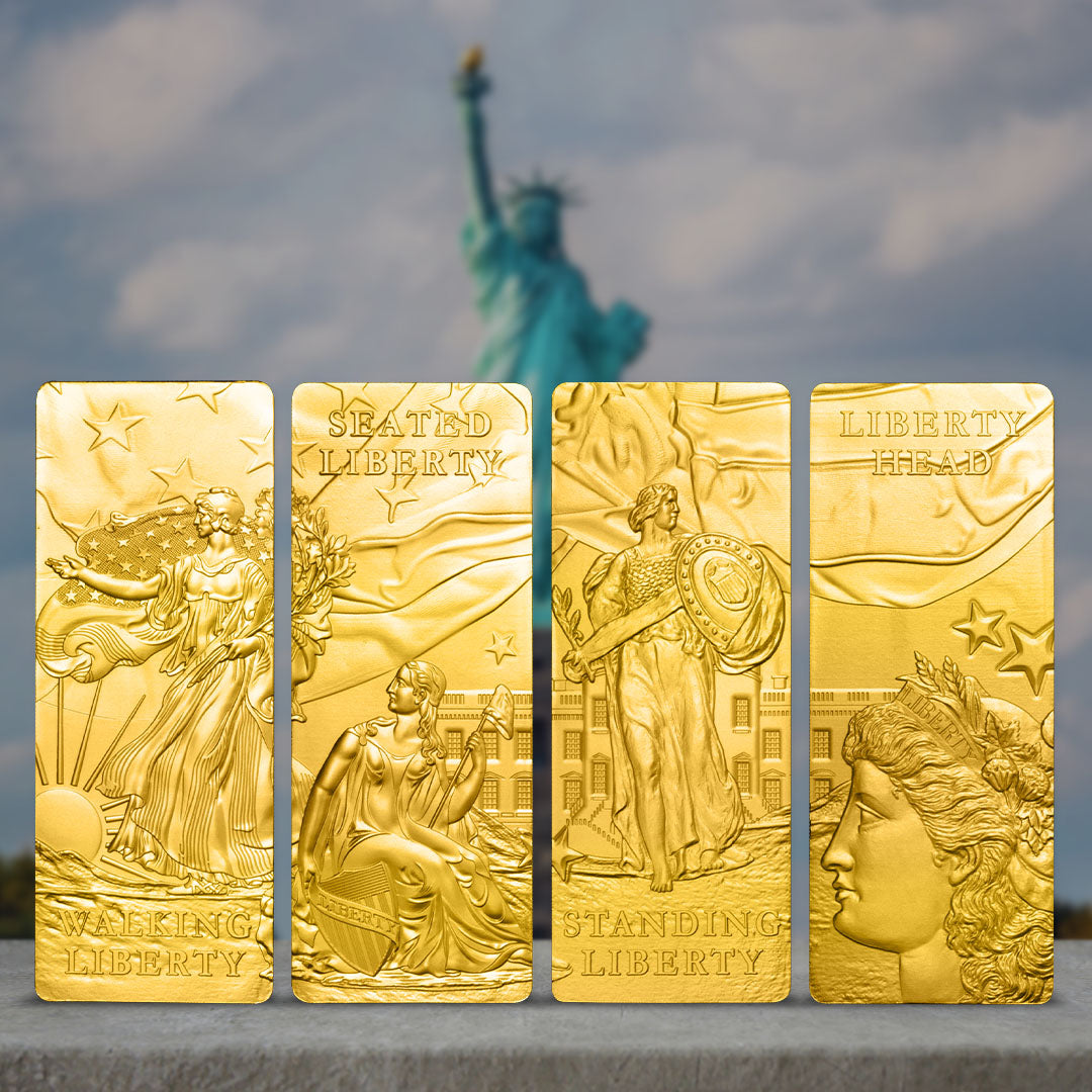 Ensemble de lingots en argent massif Lady Liberty 2022