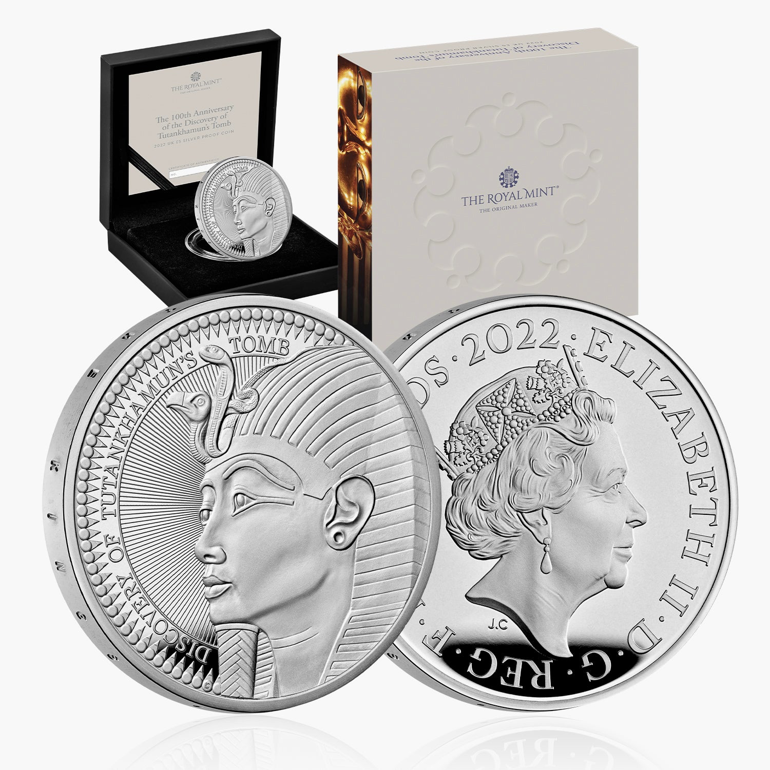 The 100th Anniversary of the Discovery of Tutankhamun's Tomb 2022 UK £5 Silver Proof Coin