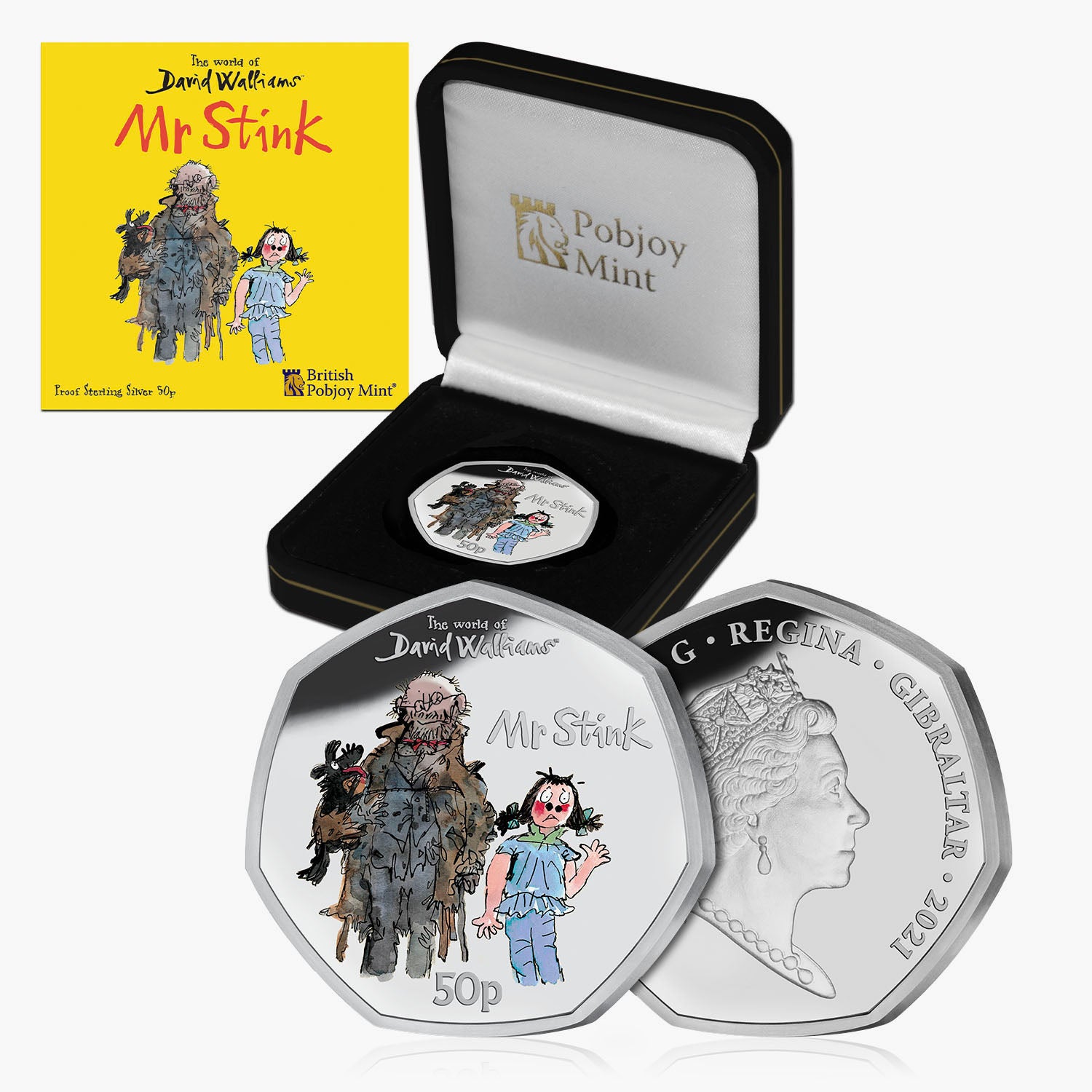 David Walliams Mr Stink Silver Proof 50p with Colour