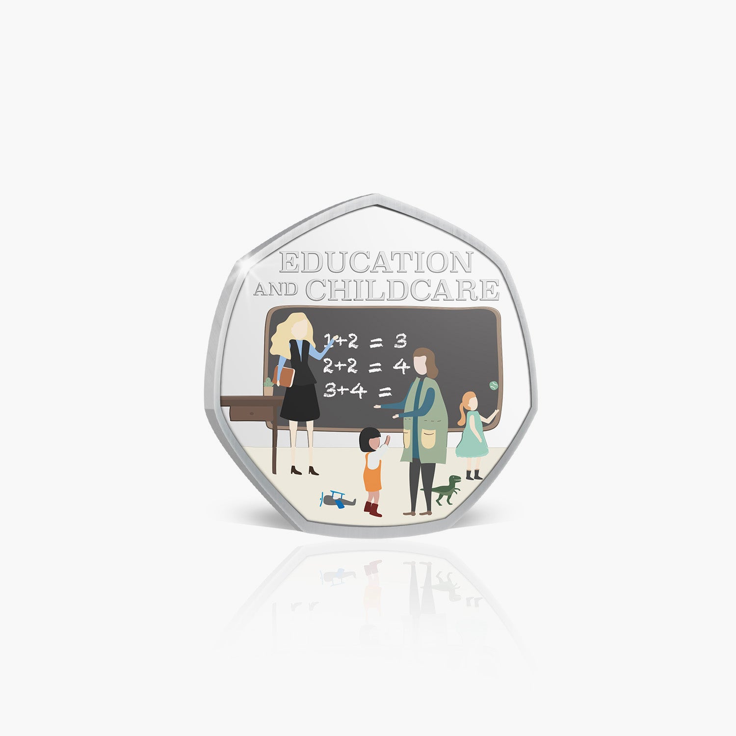 Education and Childcare Silver Plated Coin