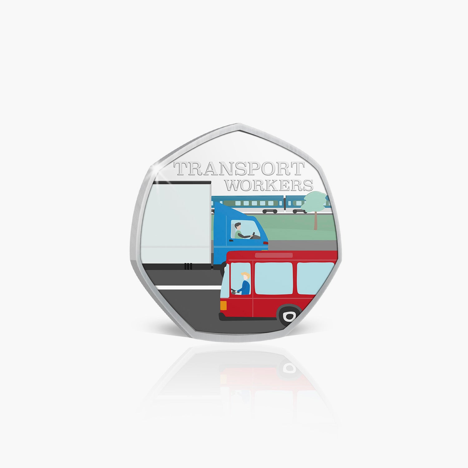 Transport Workers Silver Plated Coin