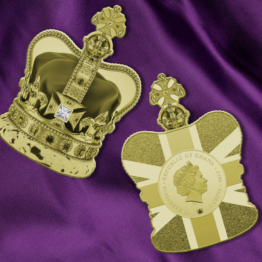セント・エドワードの王冠の宝石の形をしたコイン