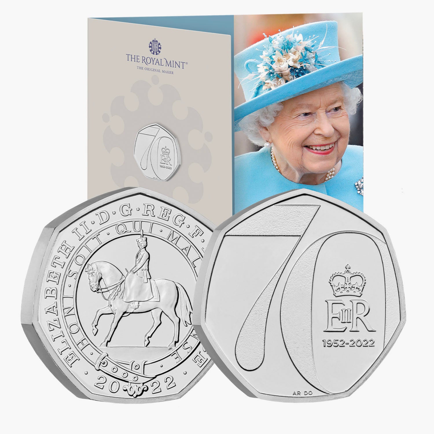 Le jubilé de platine de Sa Majesté la reine 2022 UK 50p BU Coin