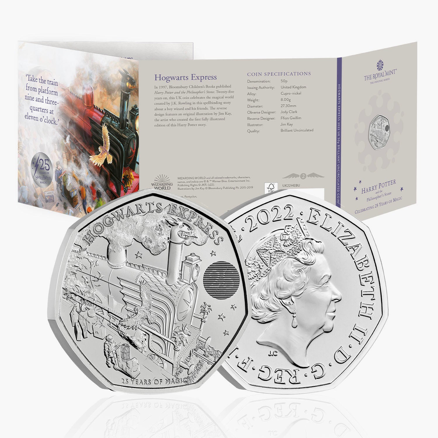 Harry Potter - Hogwarts Express 2022 UK 50p Brilliant Uncirculated Coin