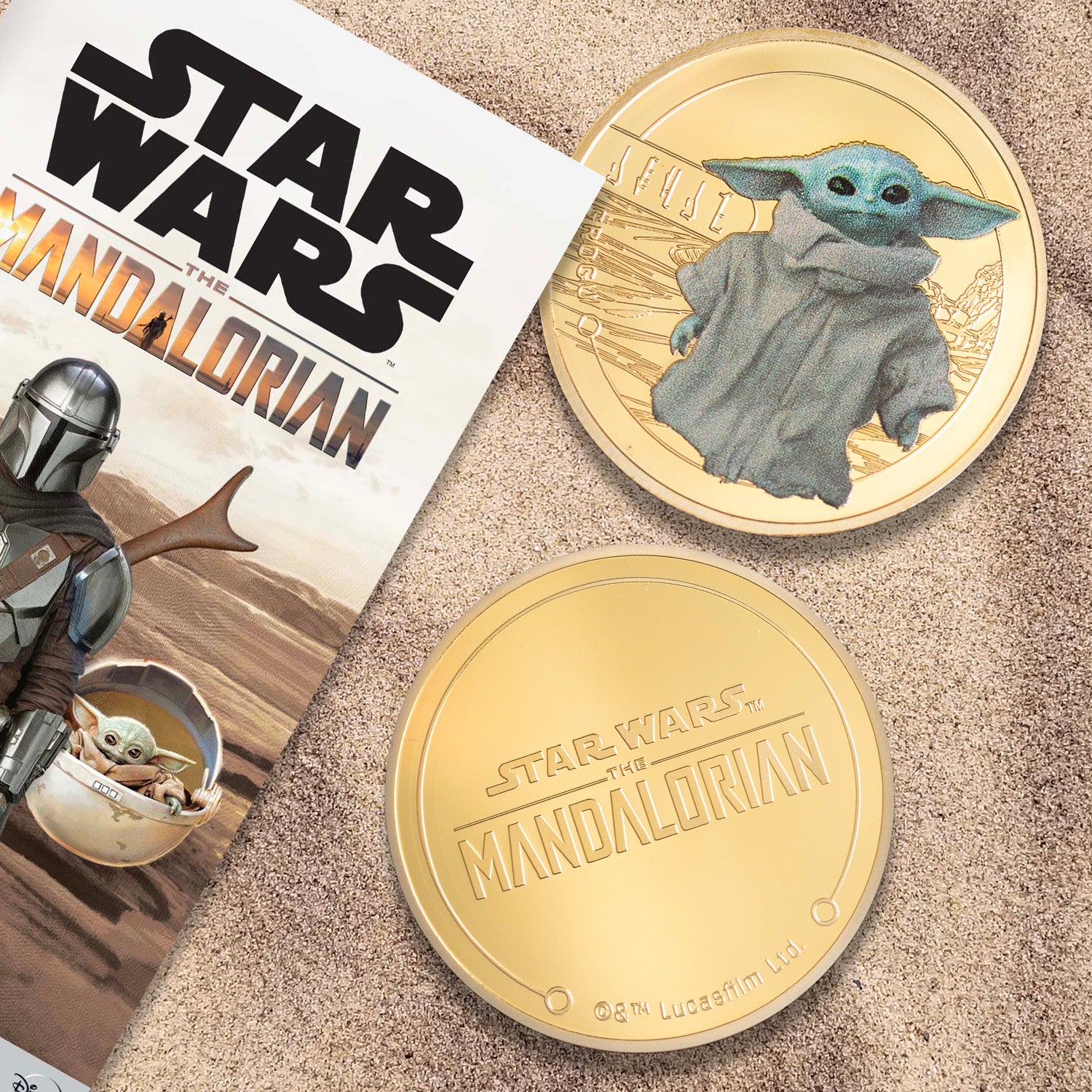 La collection commémorative officielle Star Wars Mandalorian Gold 