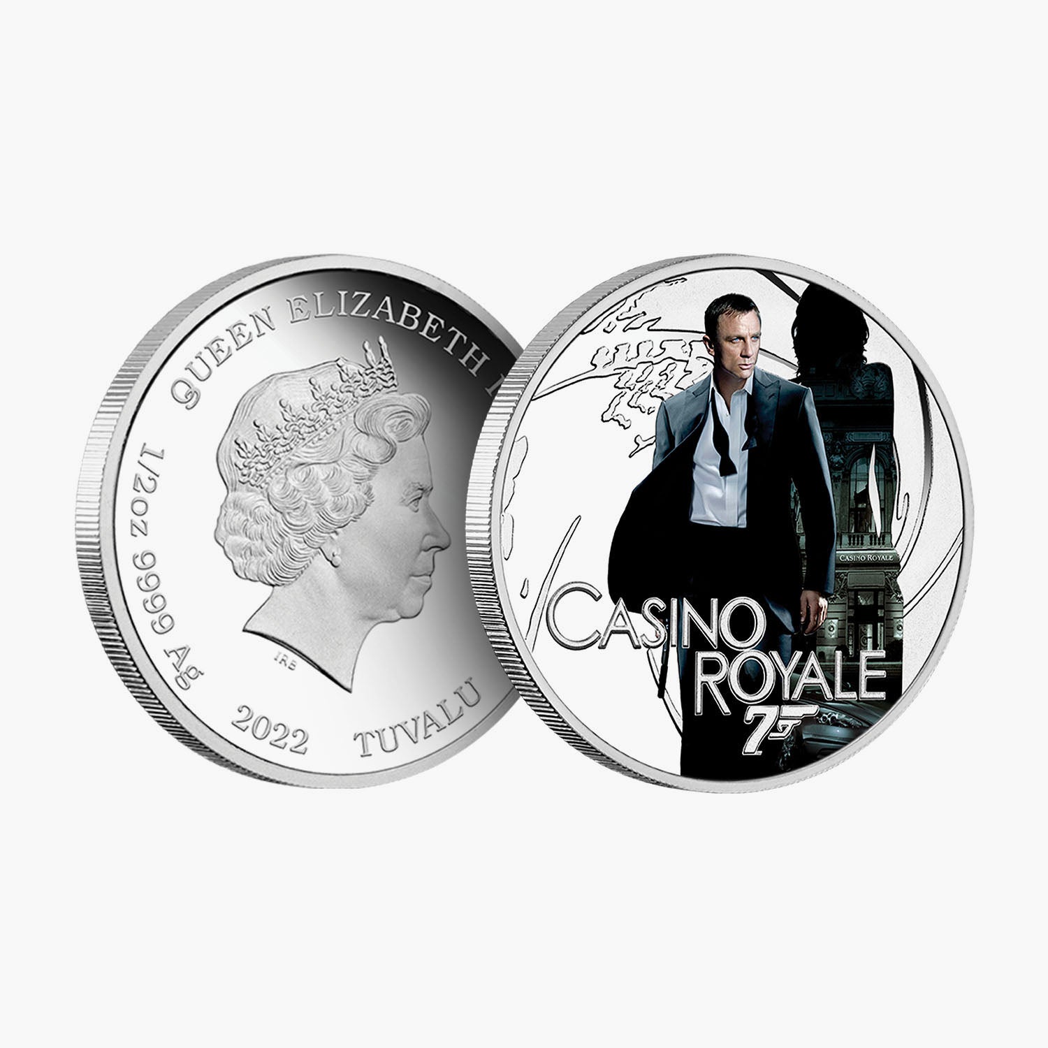James Bond - Pièce de film en argent massif Casino Royale