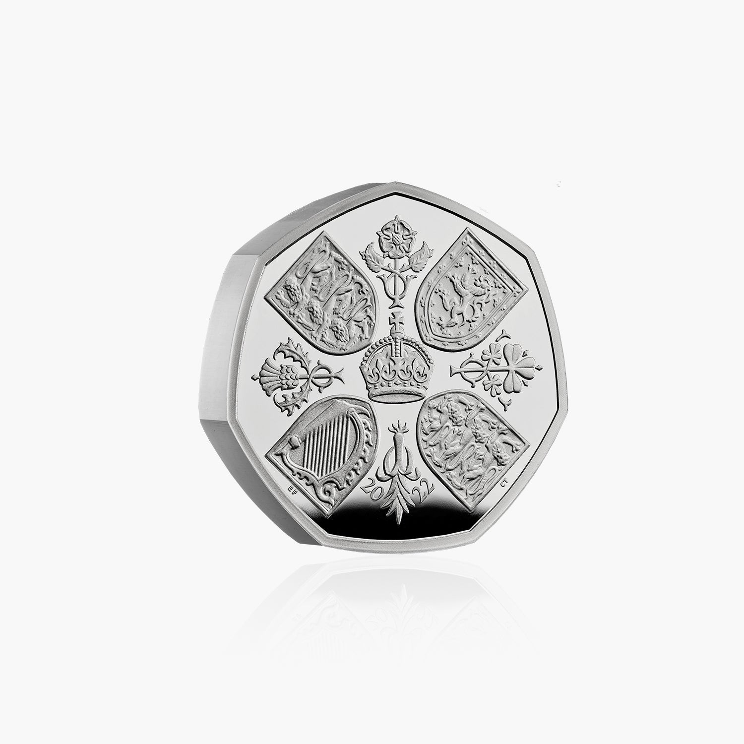 Sa Majesté la reine Elizabeth II 2022 50p Silver Piedfort Coin - Premier portrait du roi Charles III