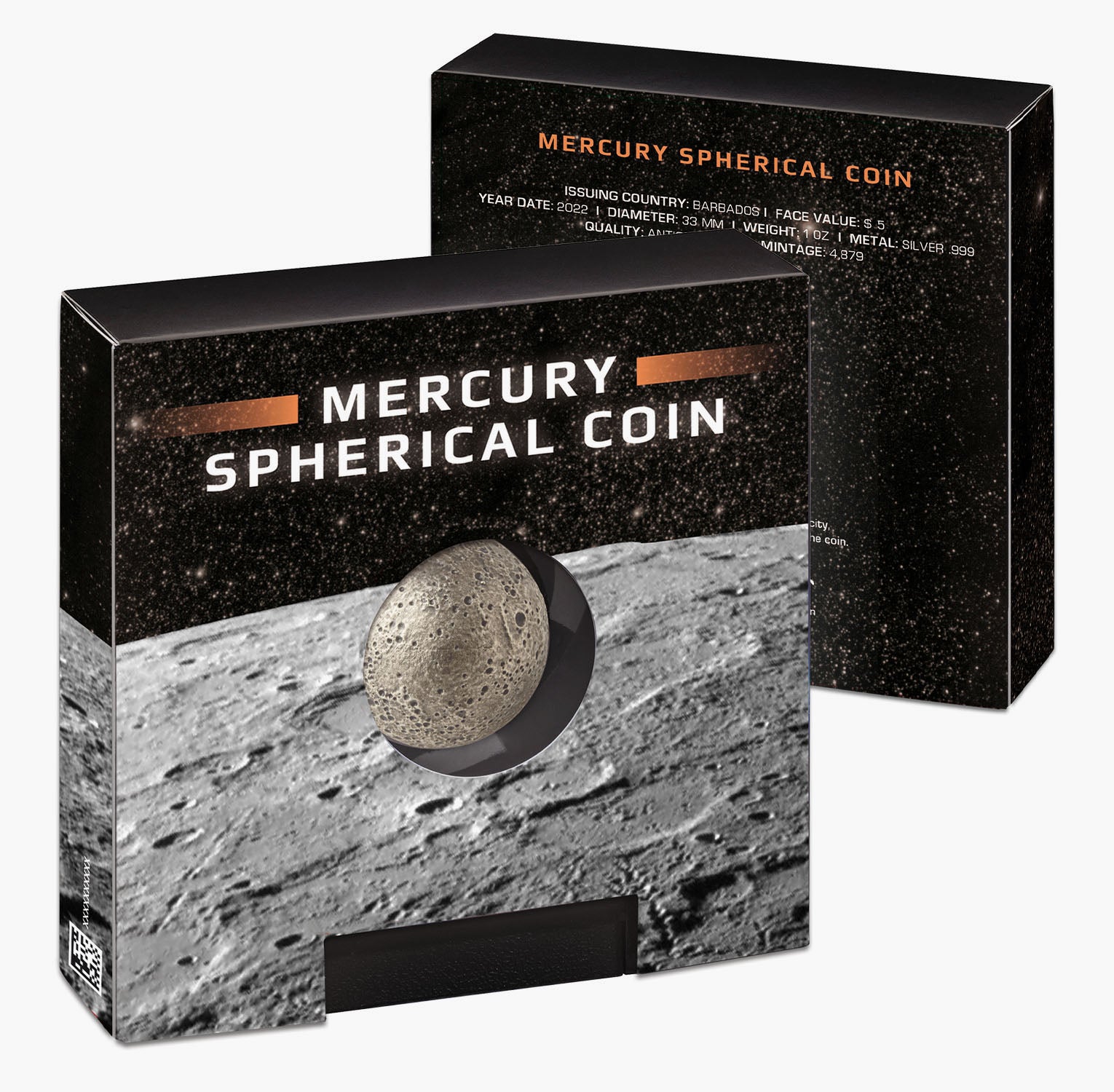 Solar System Mercury 1oz Solid Silver 3D Coin