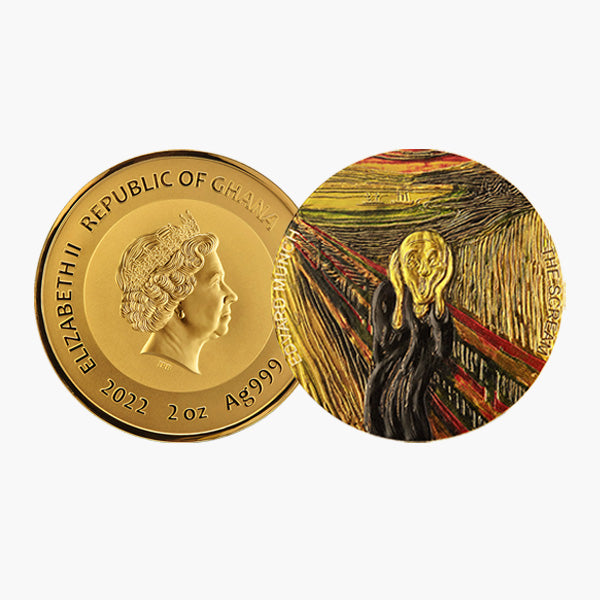 Edvard Munch - The Scream 2022 2oz Solid Silver Coin