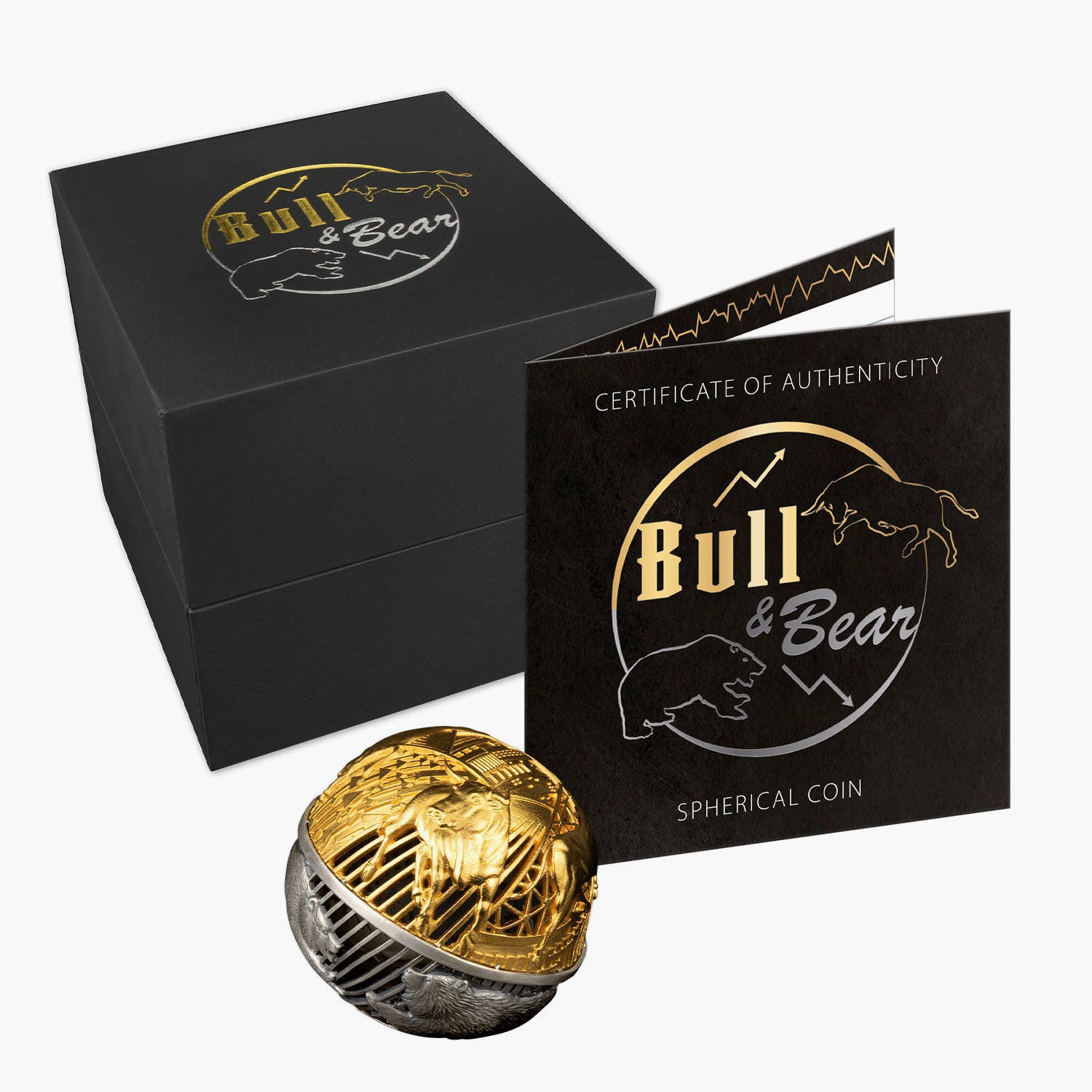 Bull &amp; Bear 球形 2オンス シルバー コイン