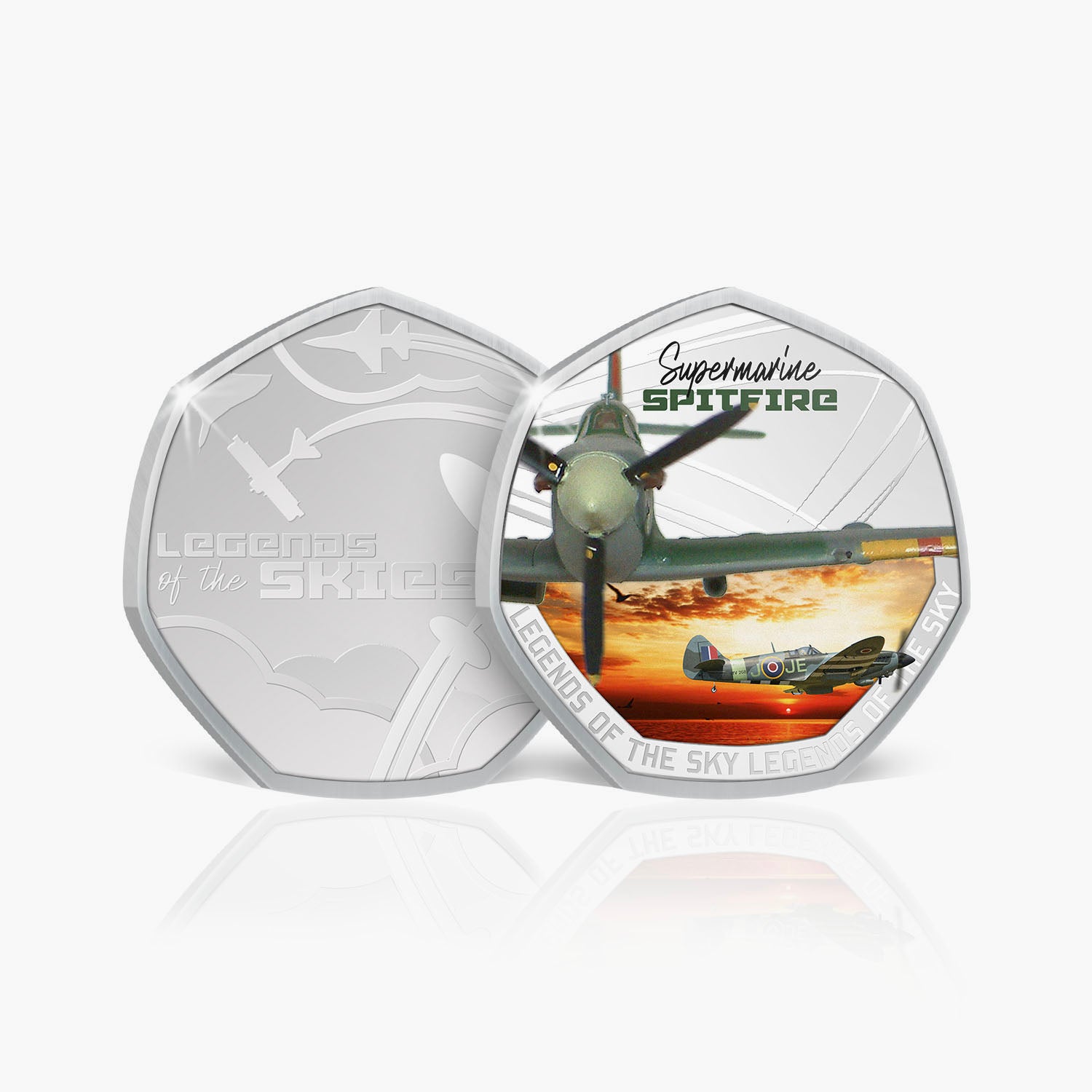 Légendes du ciel Spitfire plaqué argent commémoratif