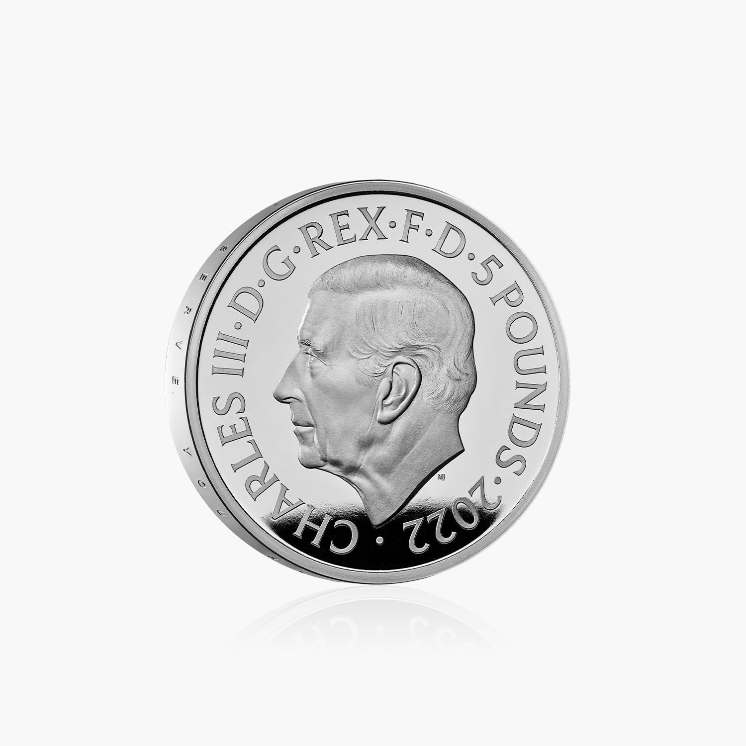 Sa Majesté la reine Elizabeth II Pièce de 5 £ en argent Piedfort 2022 – Premier portrait du roi Charles III