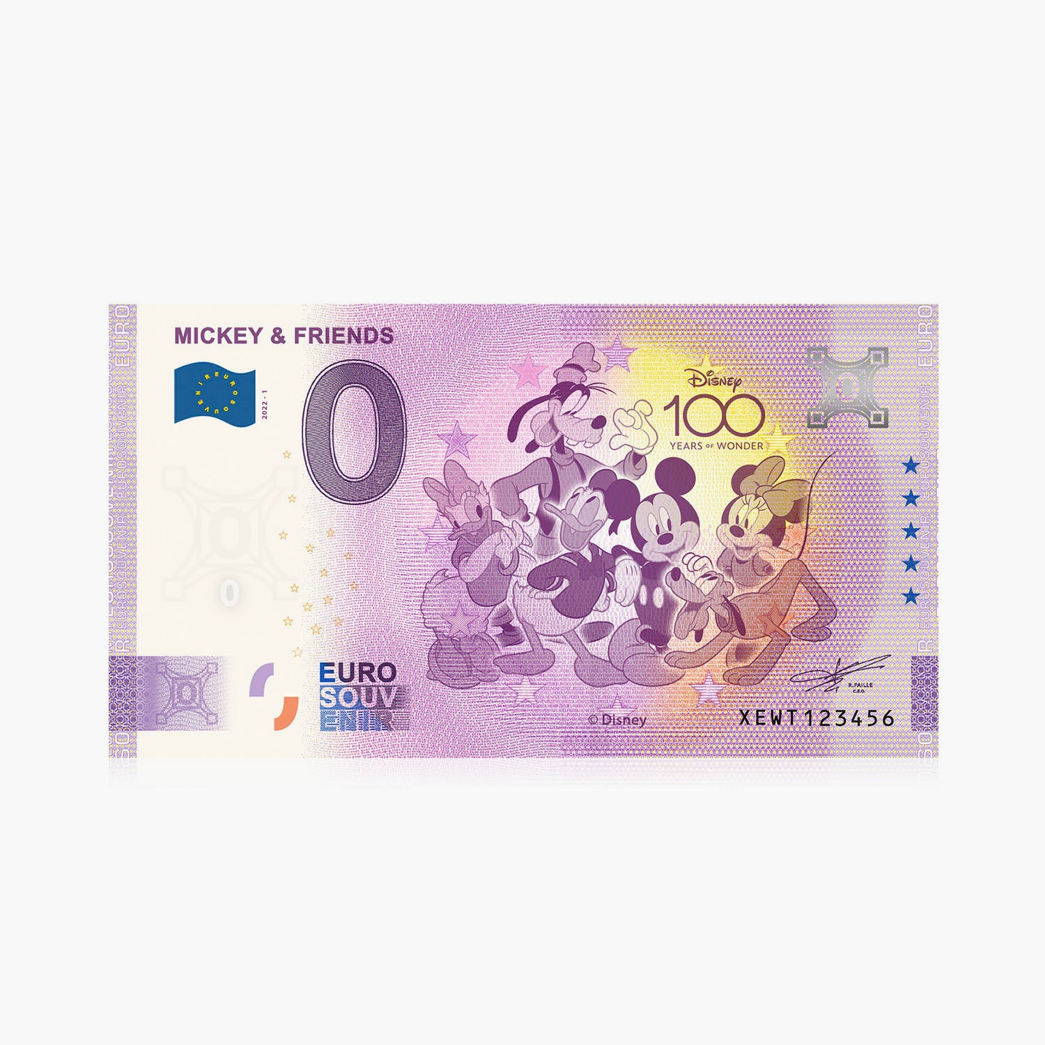 The Disney 100th Anniversary 0 Euro Banknote Mickey and Friends